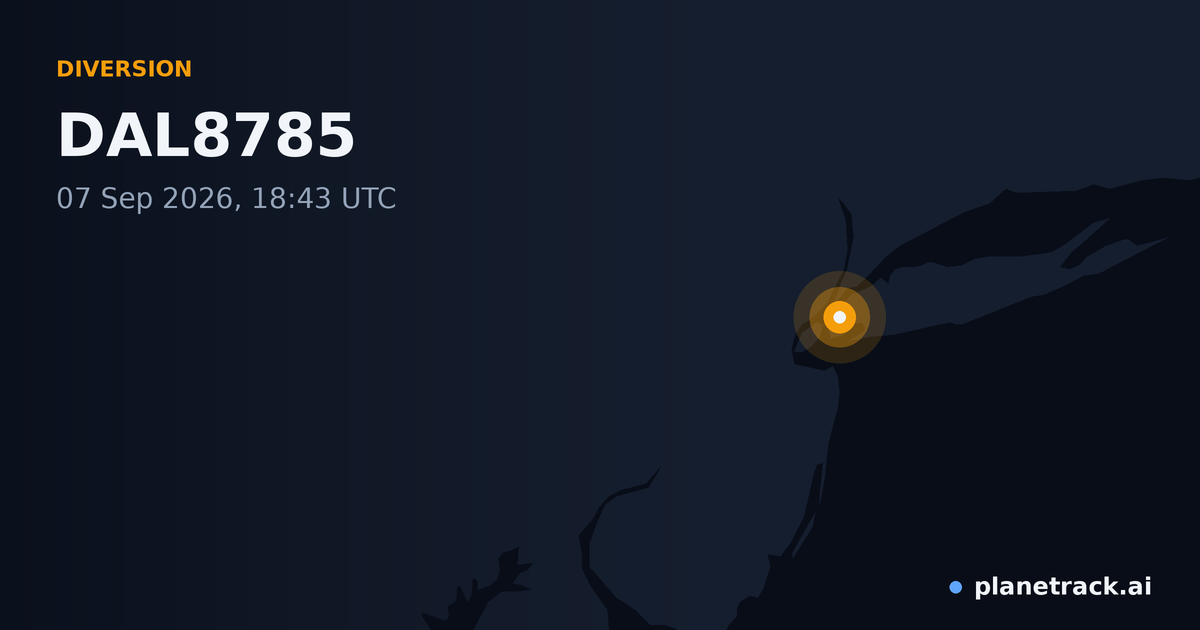 Map of where DAL8785's diversion happened