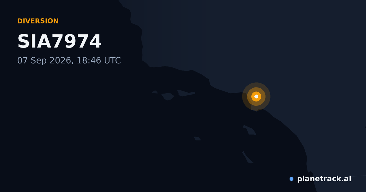 Map of where SIA7974's diversion happened