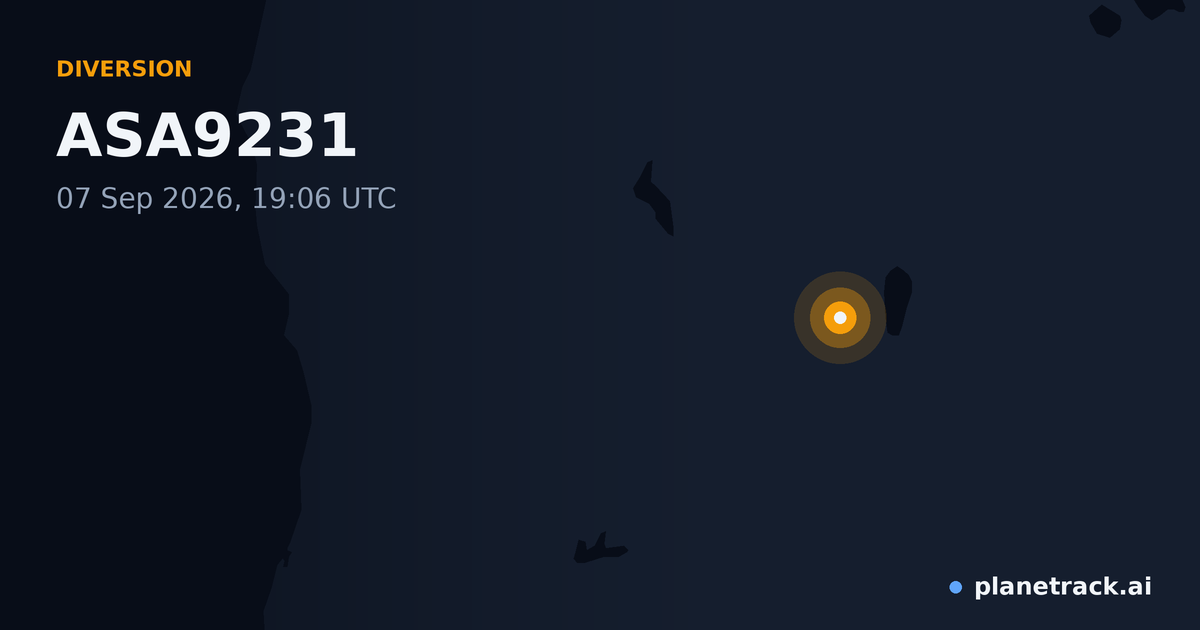 Map of where ASA9231's diversion happened