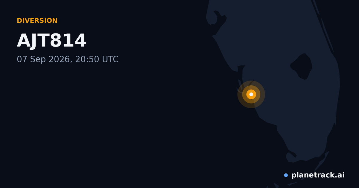 Map of where AJT814's diversion happened