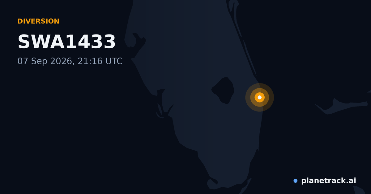 Map of where SWA1433's diversion happened