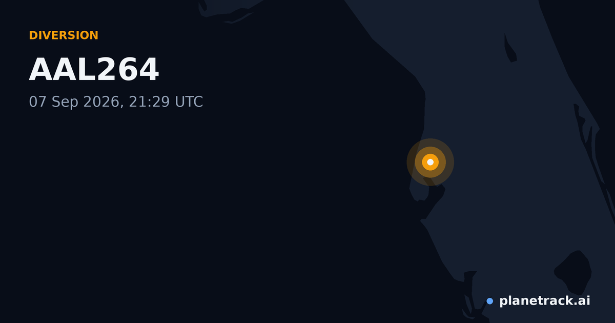 Map of where AAL264's diversion happened