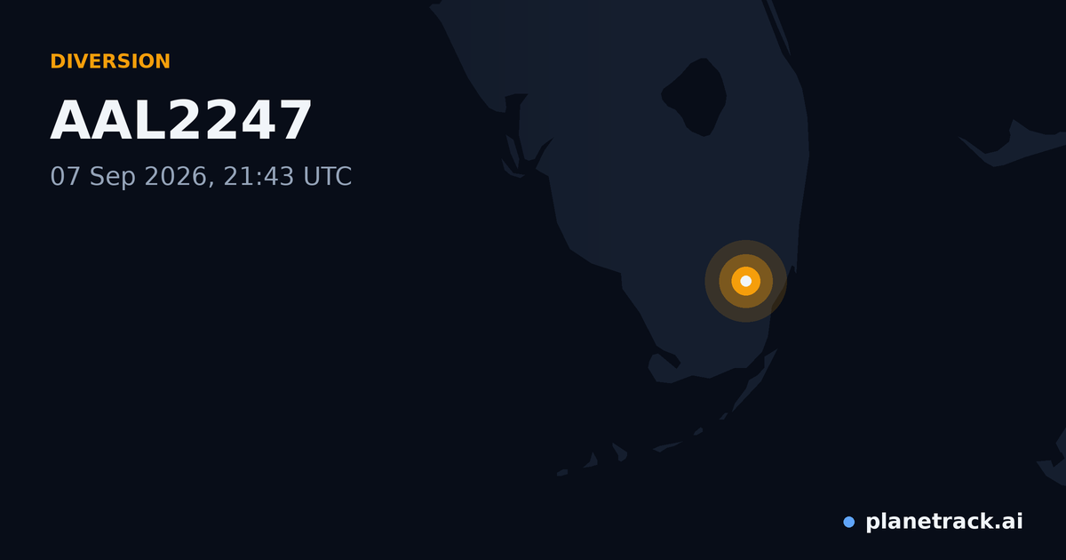 Map of where AAL2247's diversion happened