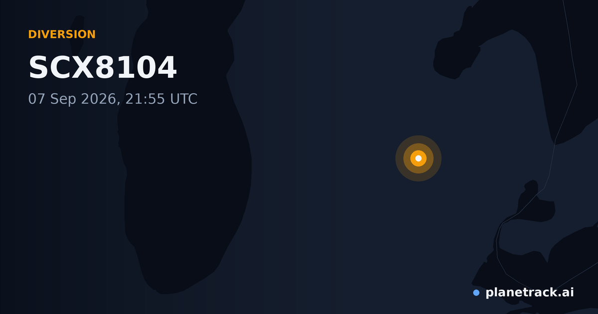 Map of where SCX8104's diversion happened
