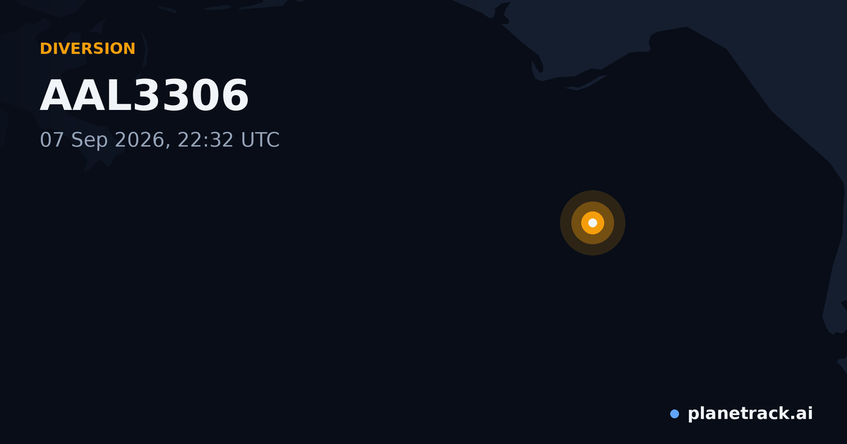Map of where AAL3306's diversion happened