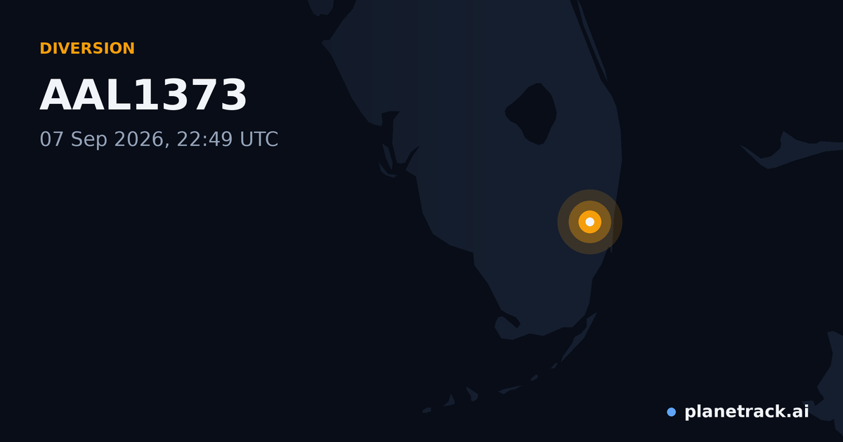 Map of where AAL1373's diversion happened