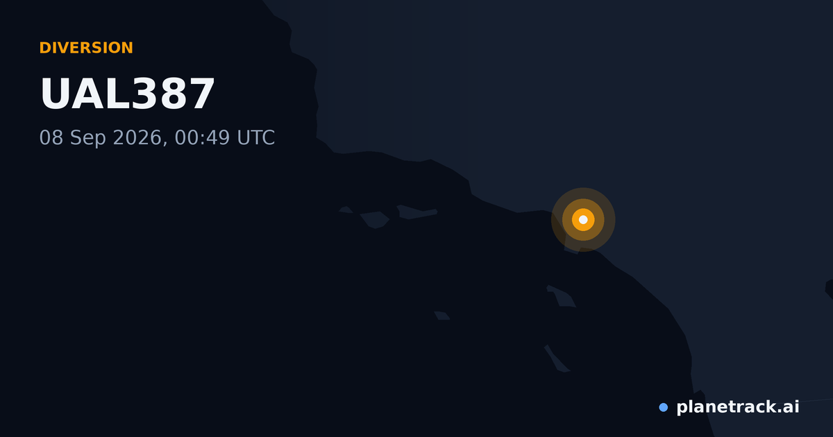 Map of where UAL387's diversion happened