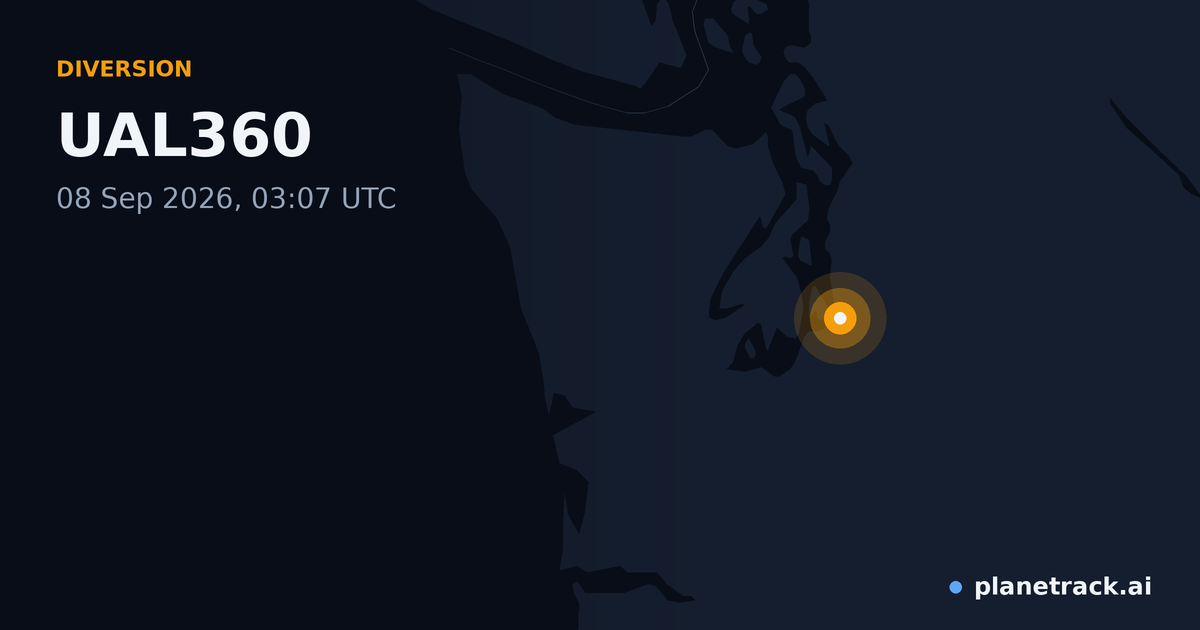 Map of where UAL360's diversion happened