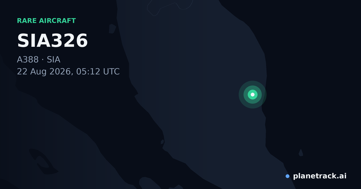 Map of where SIA326's rare aircraft happened