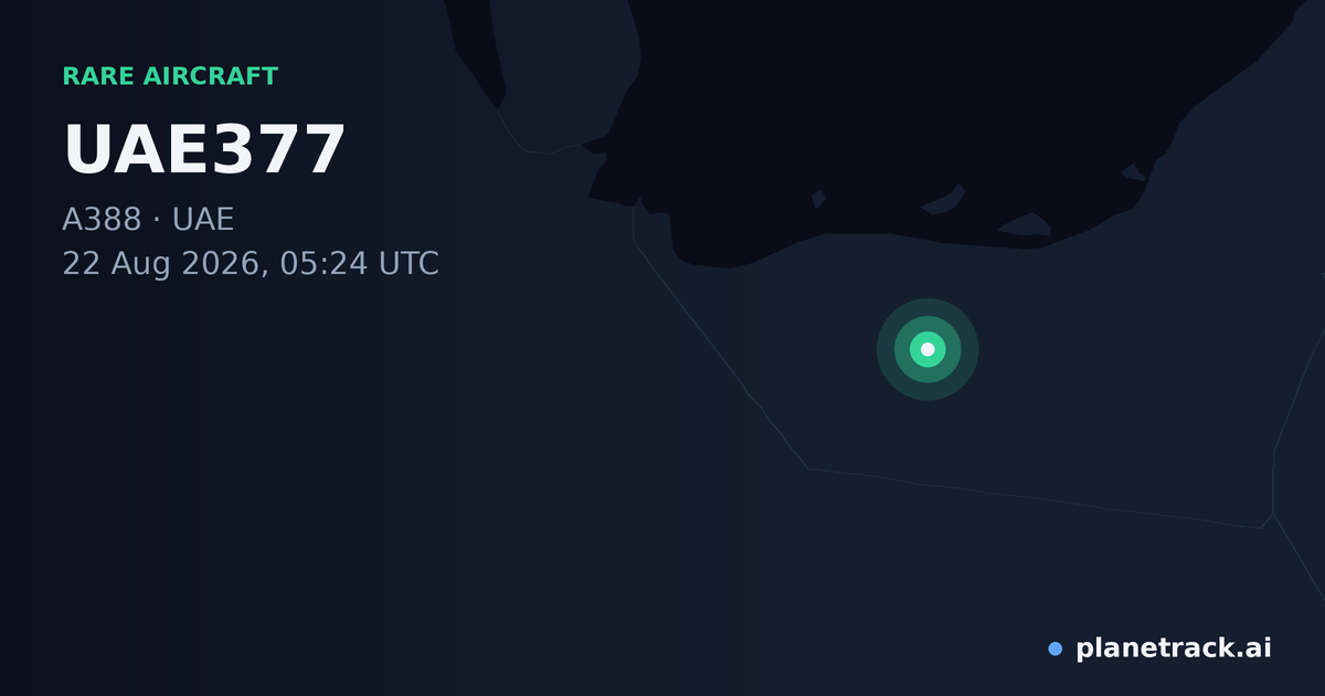 Map of where UAE377's rare aircraft happened