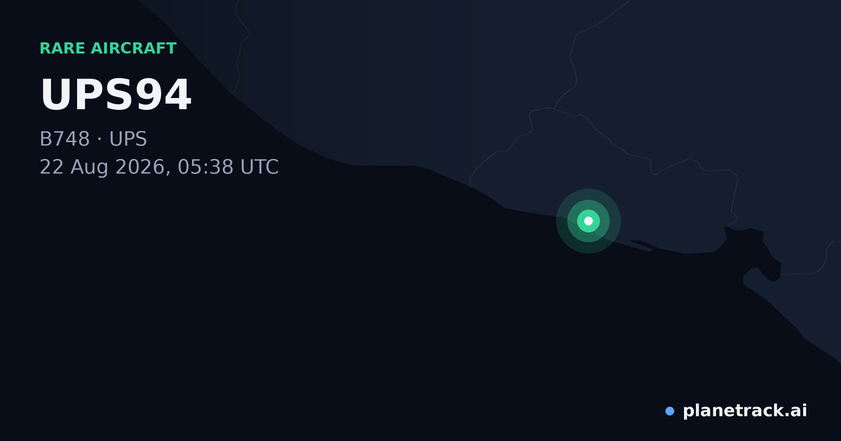 Map of where UPS94's rare aircraft happened