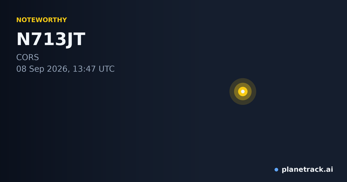 Map of where N713JT's special aircraft happened