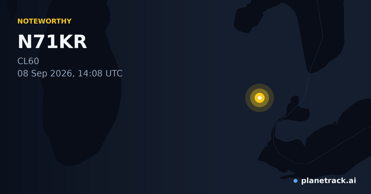 Map of where N71KR's special aircraft happened
