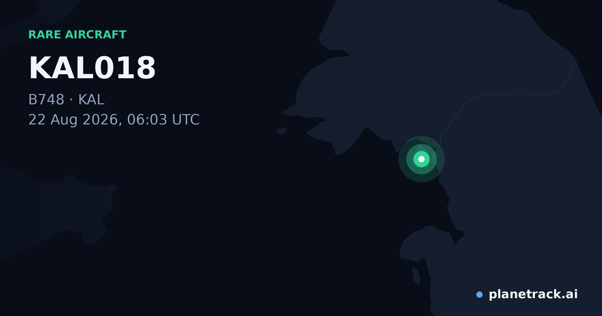 Map of where KAL018's rare aircraft happened