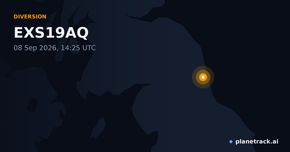Map of where EXS19AQ's diversion happened