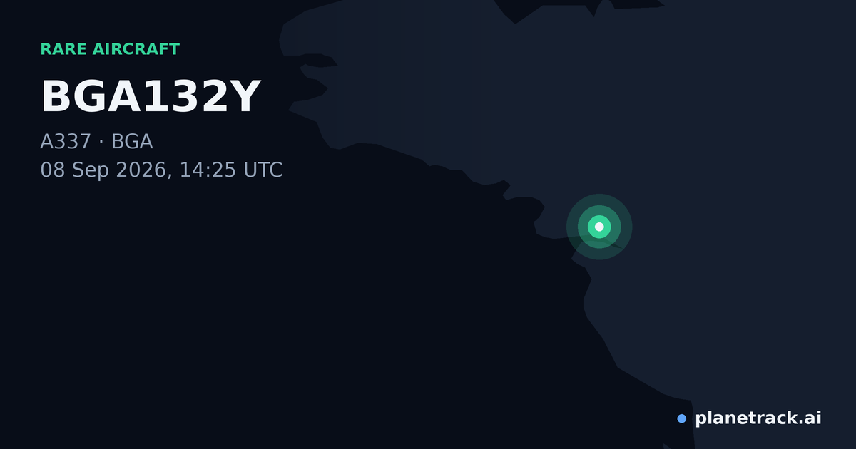 Map of where BGA132Y's rare aircraft happened