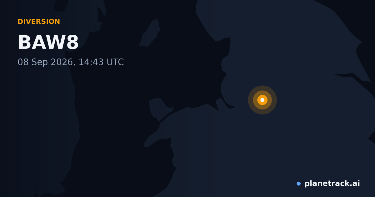 Map of where BAW8's diversion happened