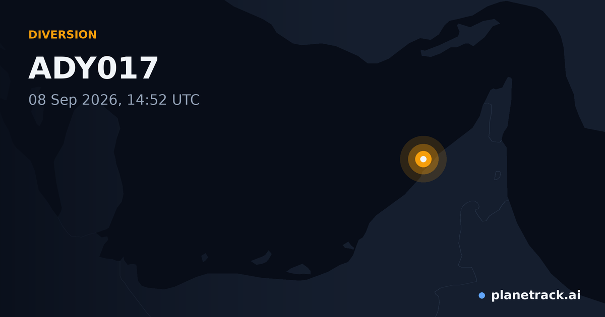 Map of where ADY017's diversion happened