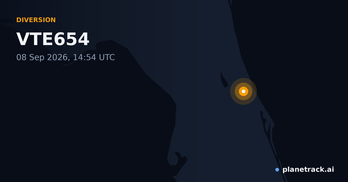 Map of where VTE654's diversion happened