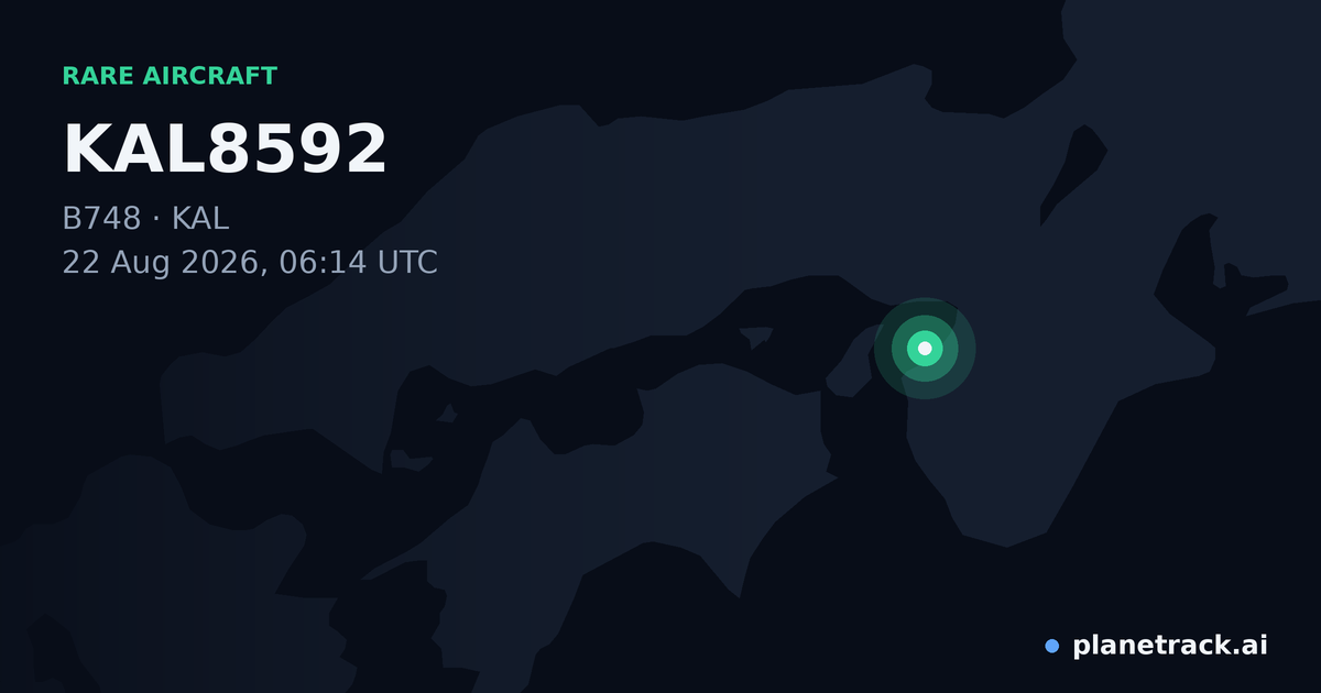 Map of where KAL8592's rare aircraft happened