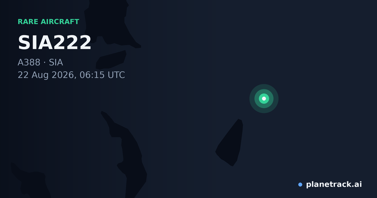 Map of where SIA222's rare aircraft happened