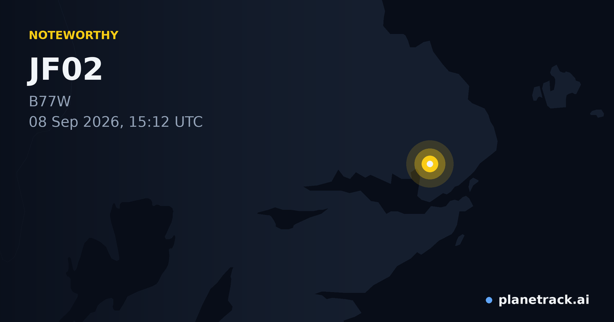 Map of where JF02's special aircraft happened
