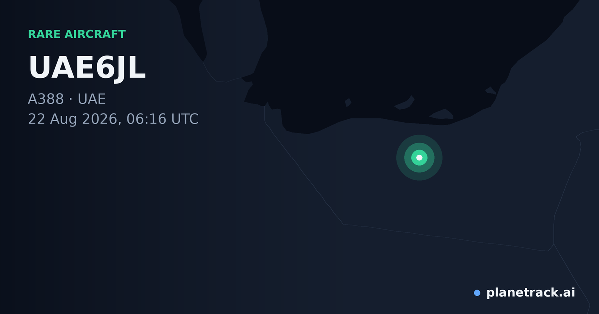 Map of where UAE6JL's rare aircraft happened