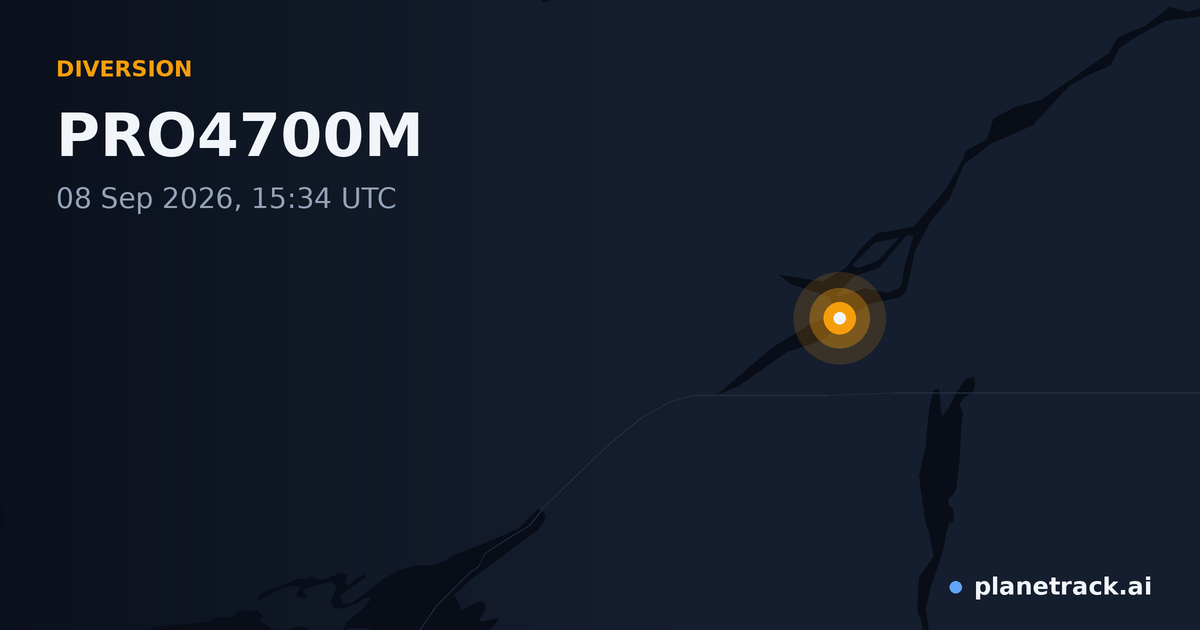 Map of where PRO4700M's diversion happened