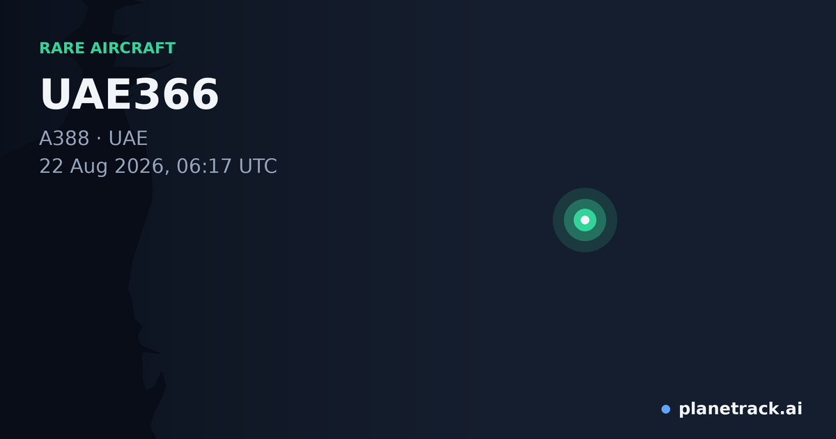 Map of where UAE366's rare aircraft happened