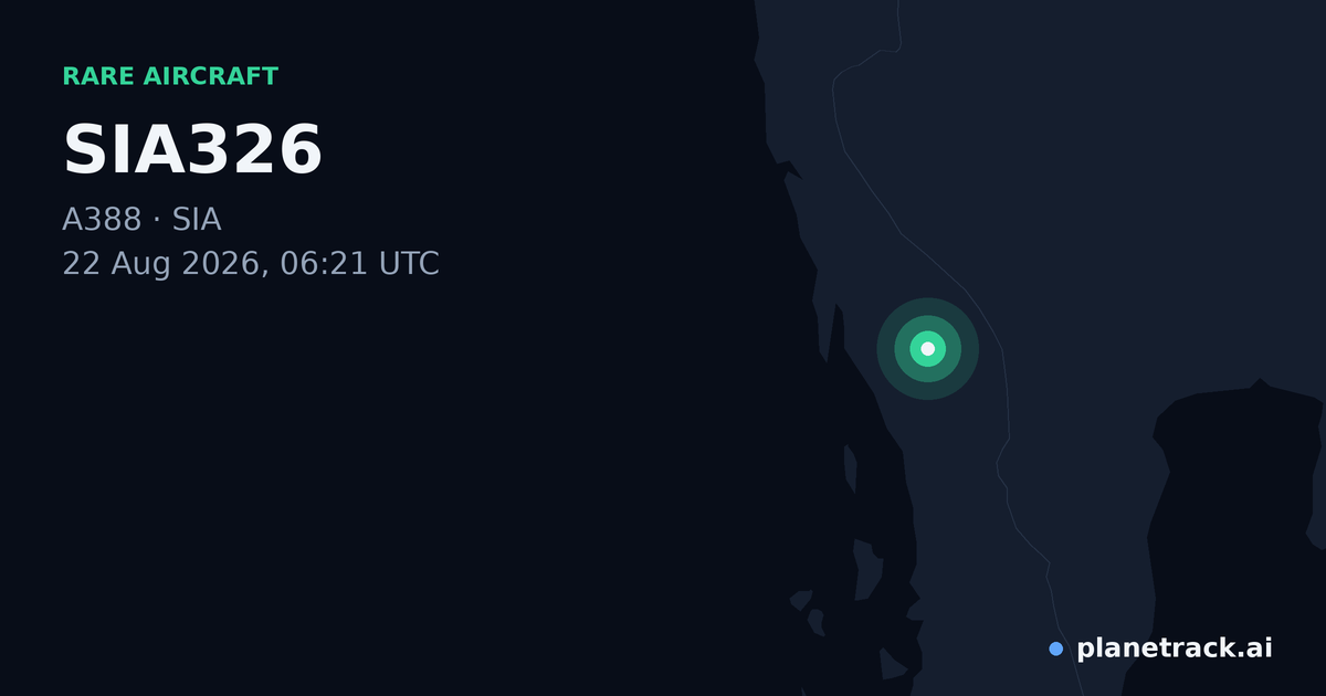 Map of where SIA326's rare aircraft happened