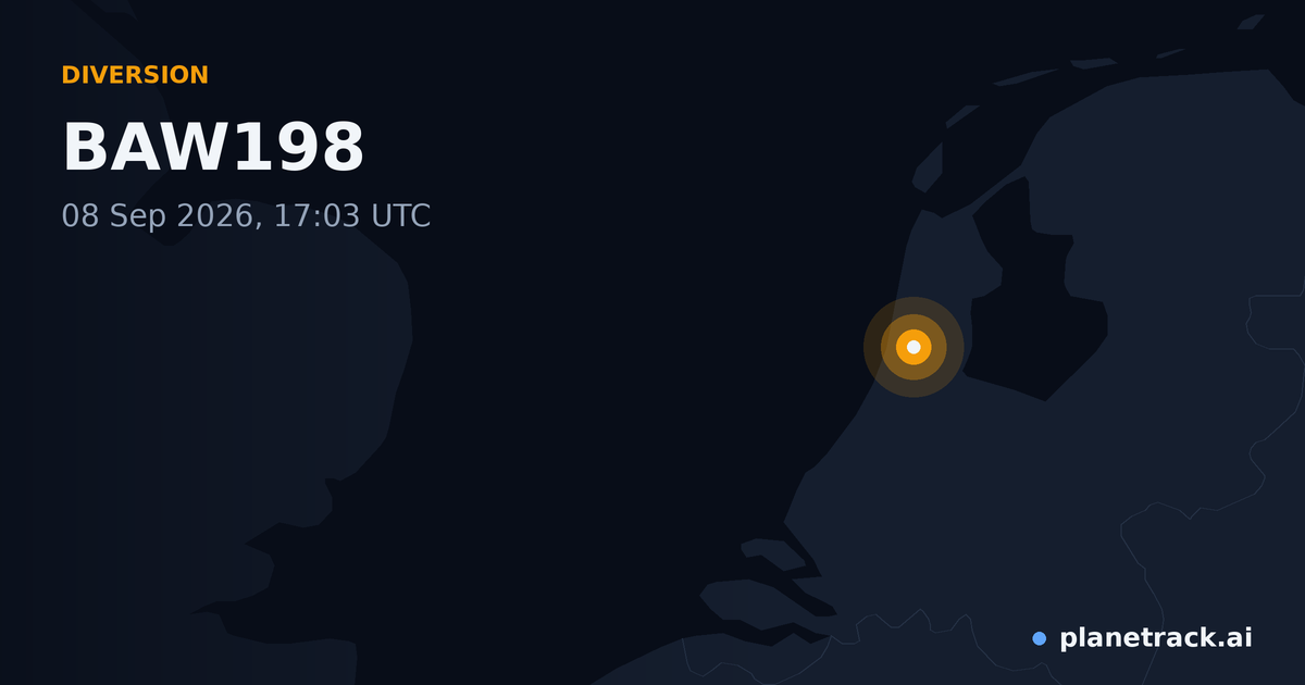Map of where BAW198's diversion happened