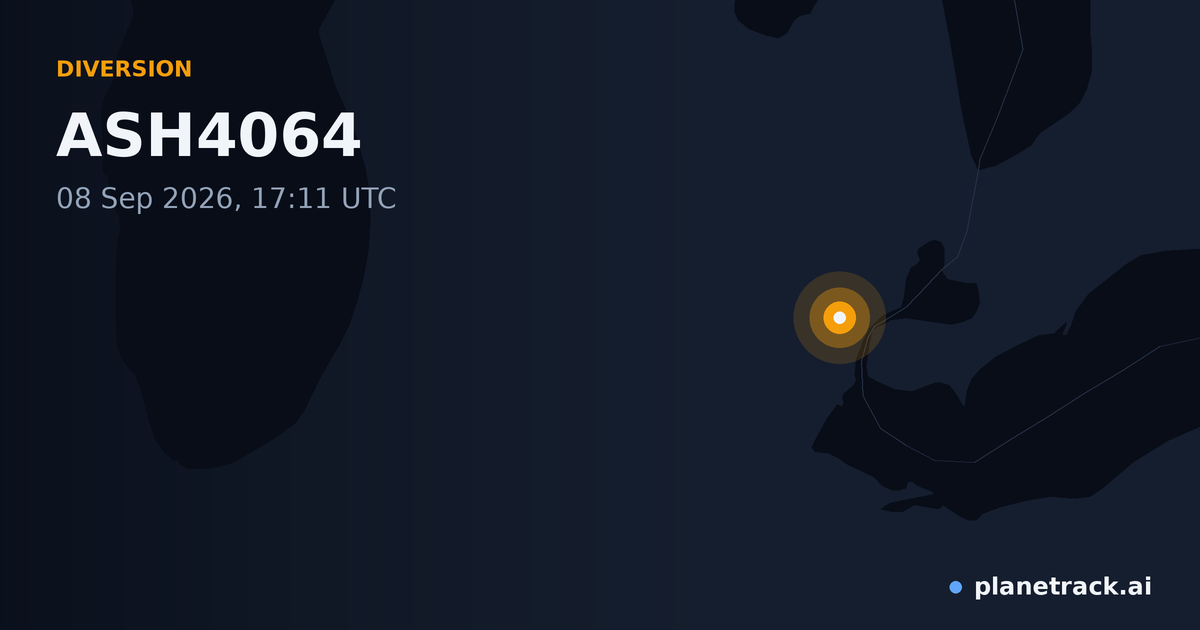Map of where ASH4064's diversion happened