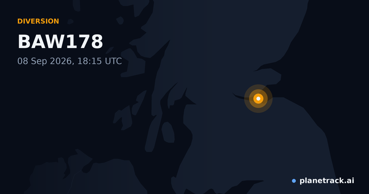 Map of where BAW178's diversion happened