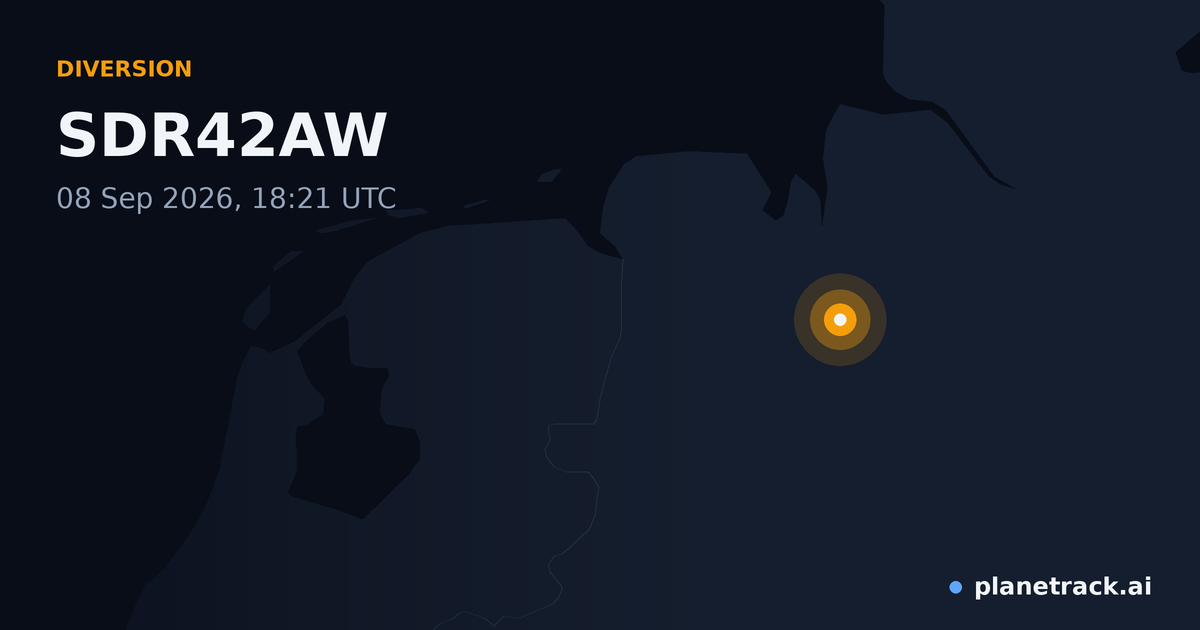 Map of where SDR42AW's diversion happened