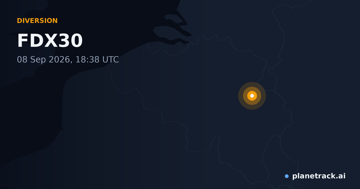 Map of where FDX30's diversion happened