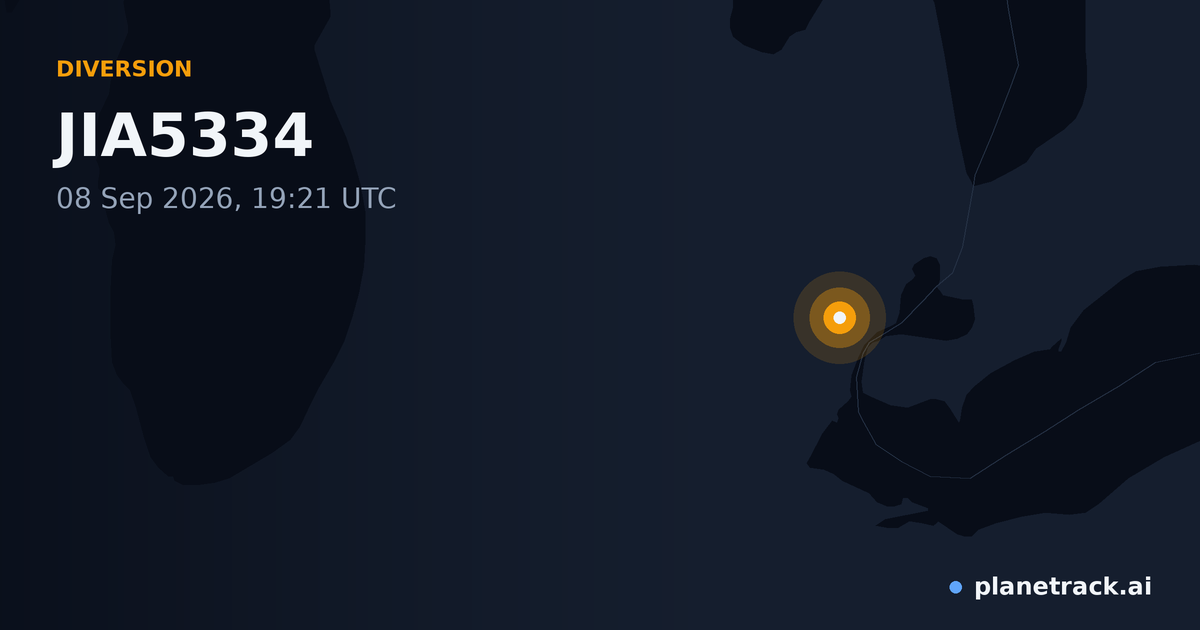 Map of where JIA5334's diversion happened
