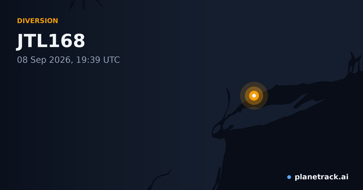 Map of where JTL168's diversion happened