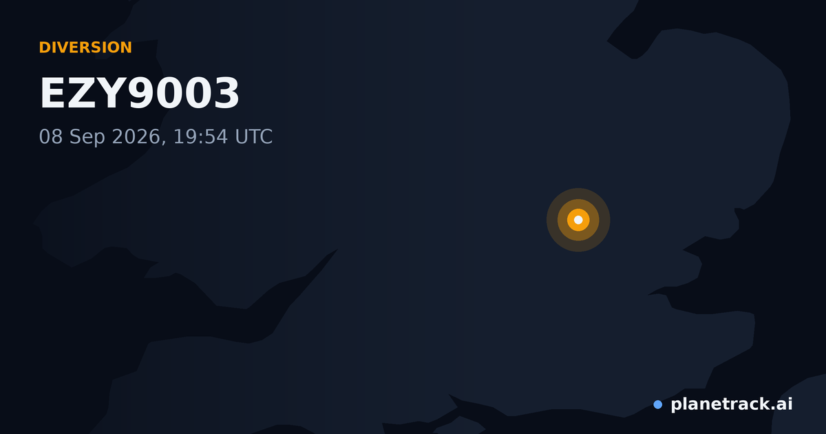 Map of where EZY9003's diversion happened