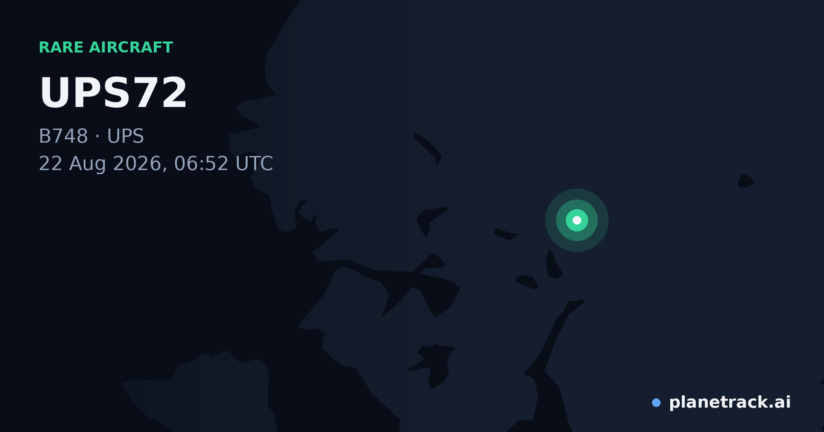 Map of where UPS72's rare aircraft happened