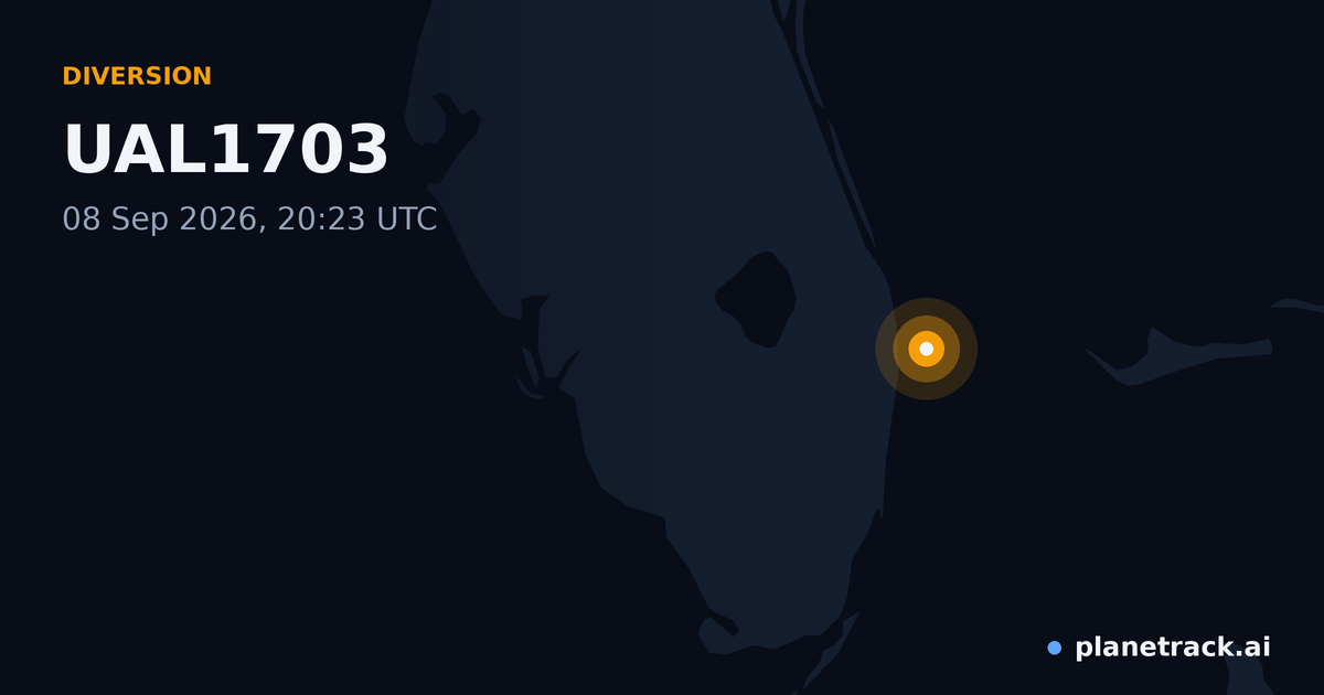 Map of where UAL1703's diversion happened