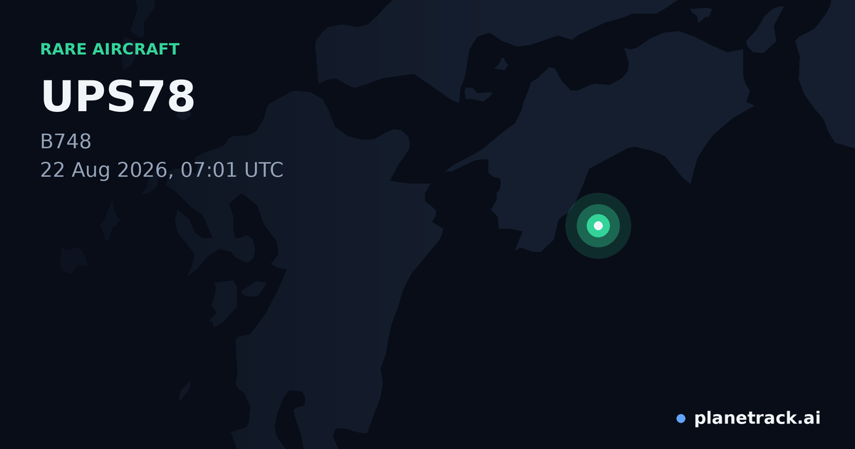 Map of where UPS78's rare aircraft happened