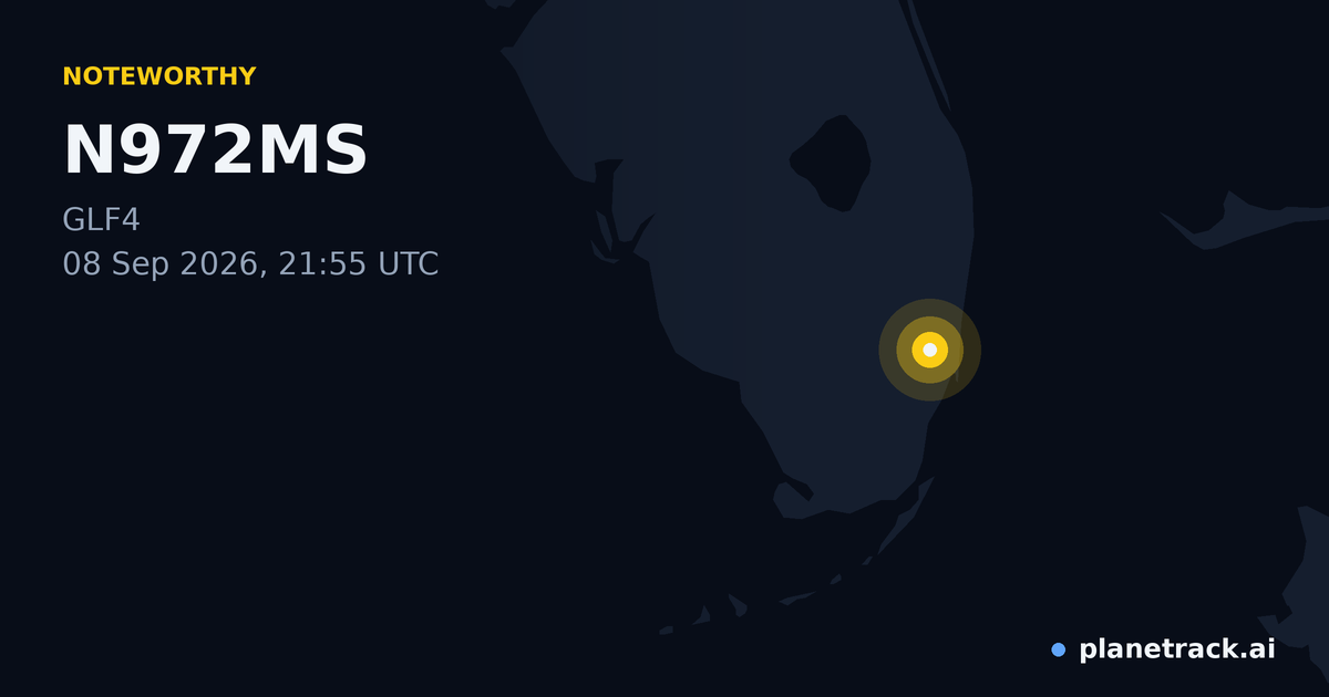 Map of where N972MS's special aircraft happened