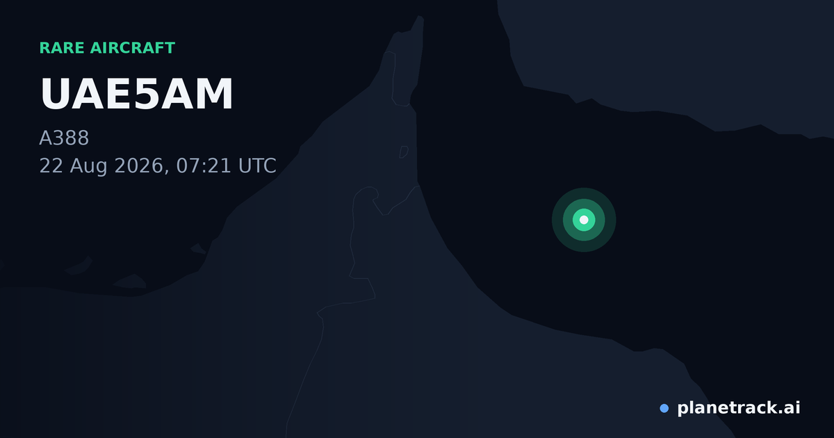 Map of where UAE5AM's rare aircraft happened