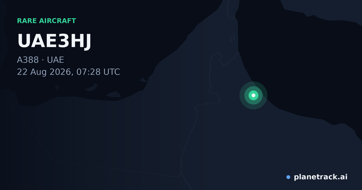 Map of where UAE3HJ's rare aircraft happened