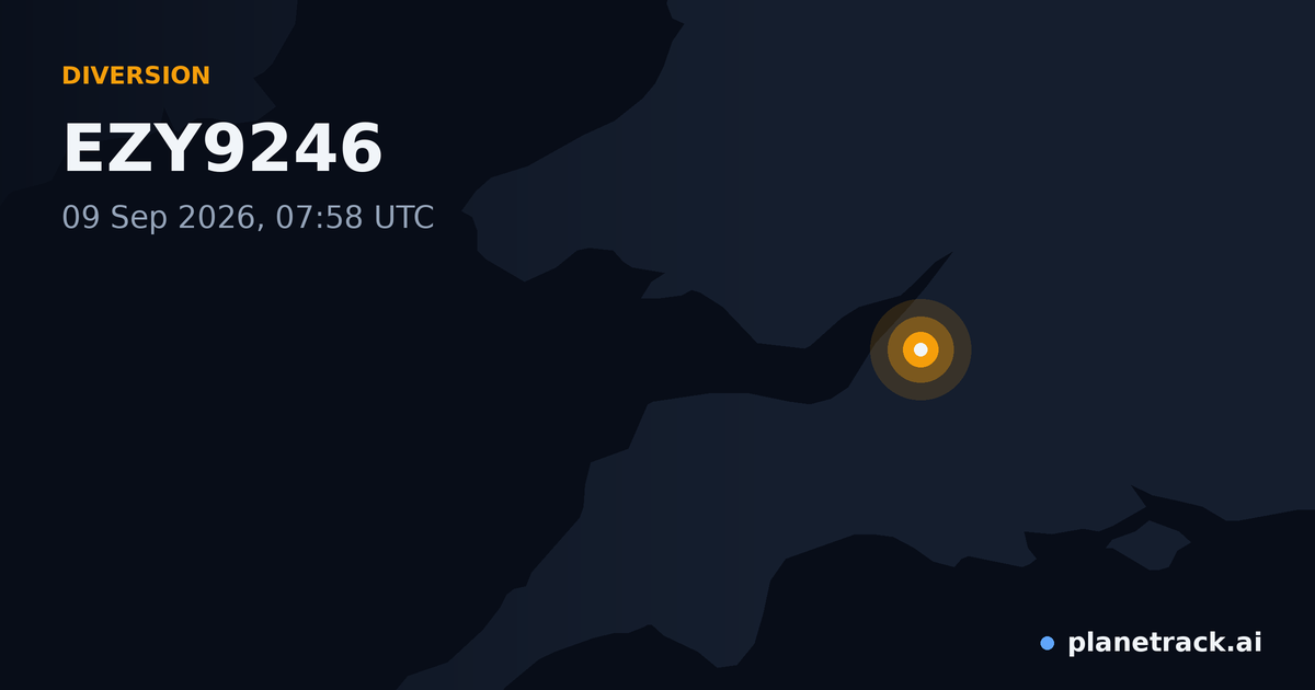 Map of where EZY9246's diversion happened