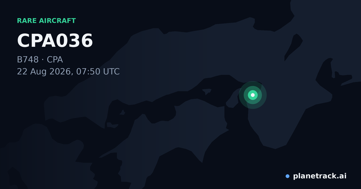 Map of where CPA036's rare aircraft happened