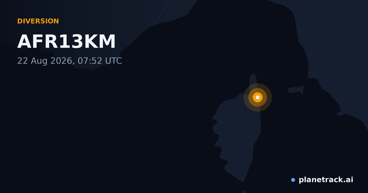 Map of where AFR13KM's diversion happened