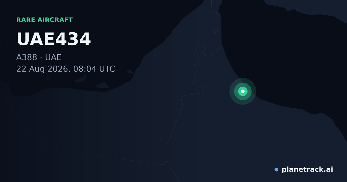 Map of where UAE434's rare aircraft happened