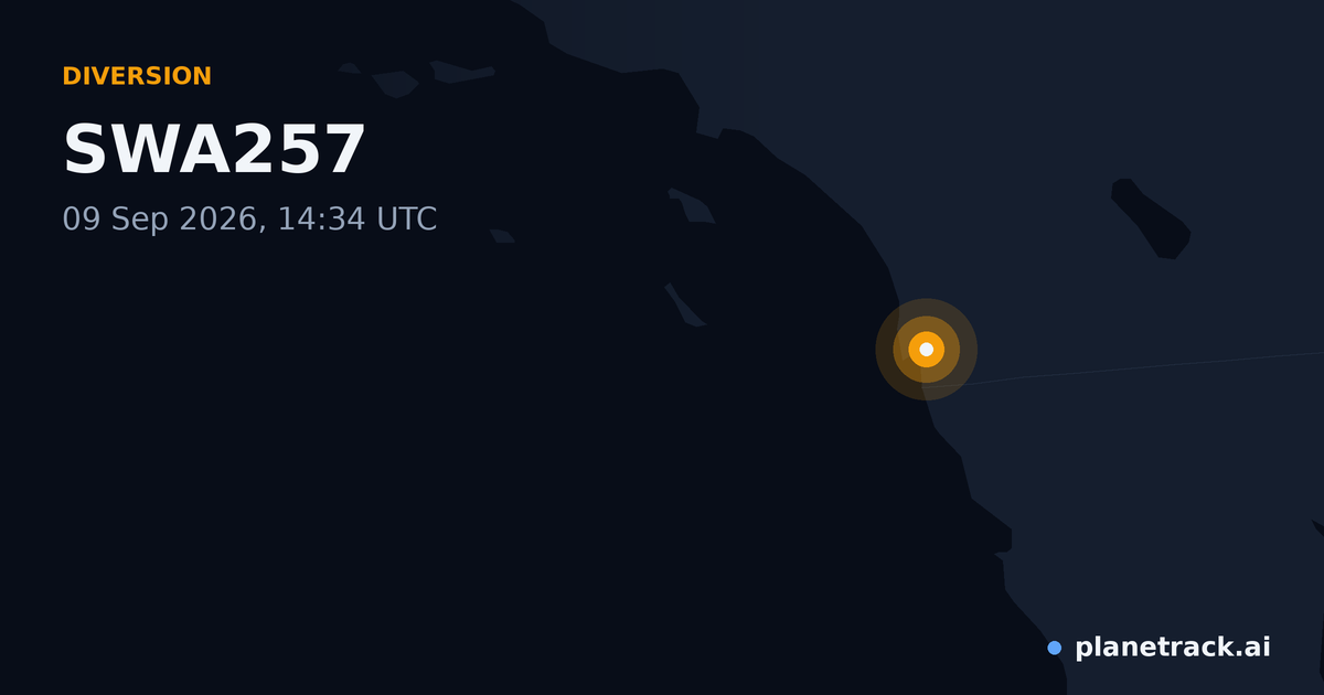 Map of where SWA257's diversion happened