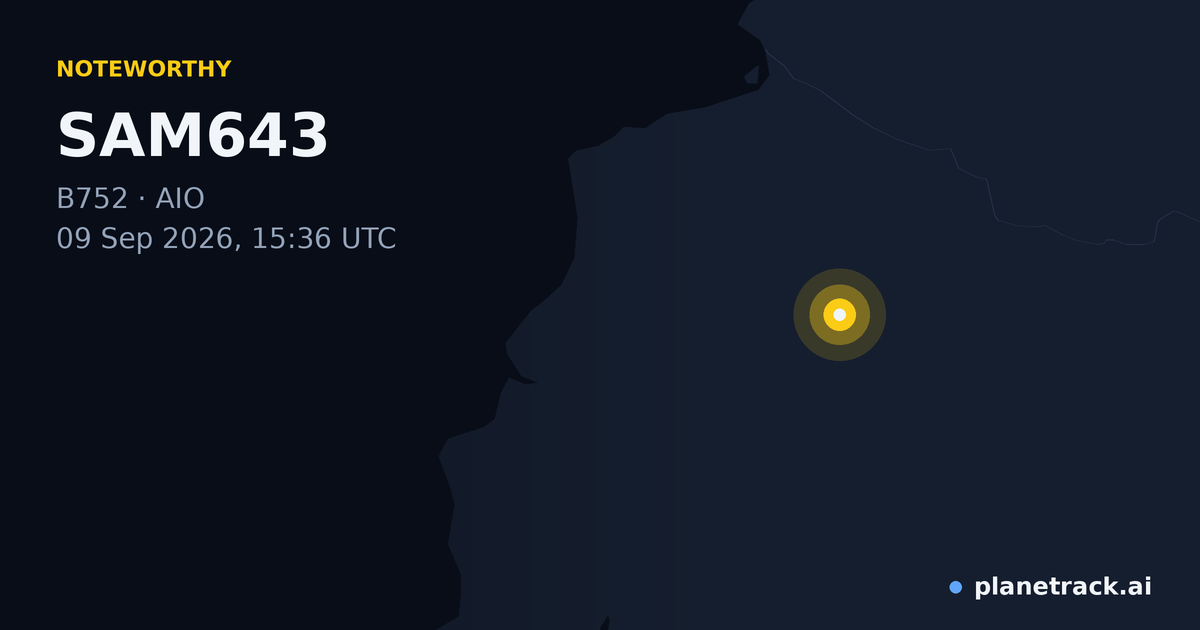 Map of where SAM643's special aircraft happened